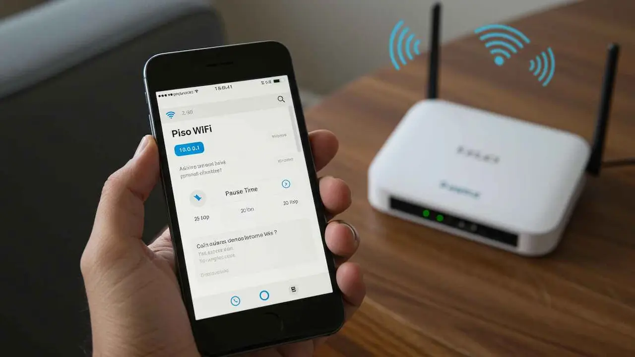 What is Piso WiFi 10.0.0.1 pause time?